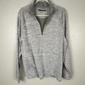 Greg Norman Men’s Sz M Grey Polyester Quarter ZipShark Logo Pullover Sweatshirt